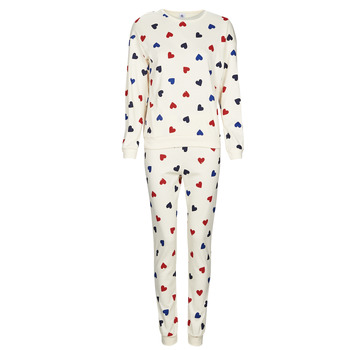 material Women Sleepsuits Petit Bateau CLINDY White / Red / Blue