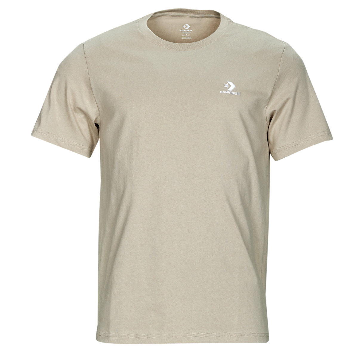 Converse GO-TO EMBROIDERED STAR CHEVRON TEE - Fast € Beige Spartoo Men t-shirts | - delivery Europe ! short-sleeved Clothing 22,40