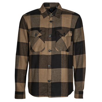 material Men long-sleeved shirts Only & Sons  ONSMILO LS CHECK OVERSHIRT Brown