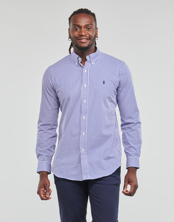 Clothing Men long-sleeved shirts Polo Ralph Lauren ZSC11C-CUBDPPCS-LONG SLEEVE-SPORT SHIRT Blue / White