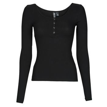 Clothing Women Long sleeved shirts Pieces PCKITTE LS TOP Black