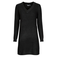 material Women Short Dresses Pieces PCELLEN LS V-NECK KNIT DRESS Black