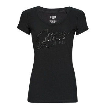 material Women short-sleeved t-shirts Guess BRYANNA SS Black