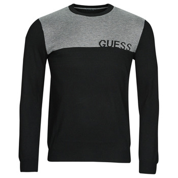 Clothing Men jumpers Guess PERRY CN LOGO Grey / Black