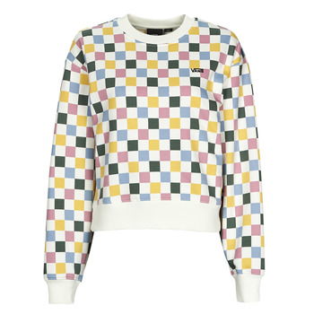 material Women sweaters Vans ALL OVER LS CREW Marshmallow-ashley / Blue