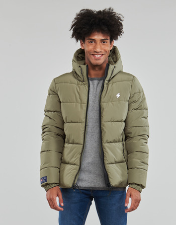 material Men Duffel coats Superdry HOODED SPORTS PUFFER Dusty / Olive