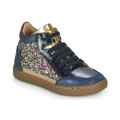 Shoes Girl High top trainers Shoo Pom PLAY CONNECT Marine / Gold