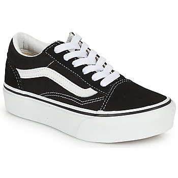 Shoes Girl Low top trainers Vans UY Old Skool Platform Black / White