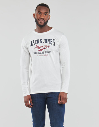 Clothing Men Long sleeved shirts Jack & Jones JJELOGO TEE LS O-NECK 2 COL White
