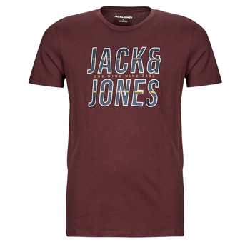 Clothing Men short-sleeved t-shirts Jack & Jones JJXILO TEE SS CREW NECK Bordeaux