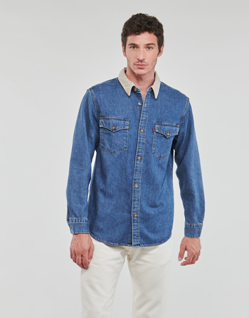 Clothing Men long-sleeved shirts Levi's RELAXED FIT WESTERN Blue / Stonewash