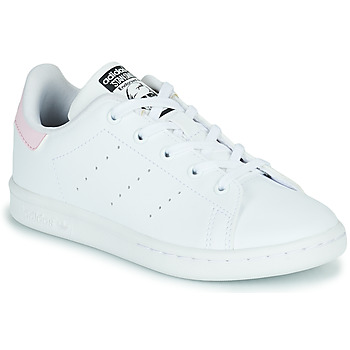 Shoes Girl Low top trainers adidas Originals STAN SMITH C White / Pink