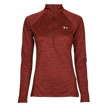 material Women Long sleeved shirts Under Armour Tech 1/2 Zip - Twist Chestnut / Red / Radio / Red / Metallic / Silver