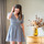 Clothing Women Short Dresses Céleste SELMA Blue / Ecru