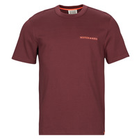 Clothing Men short-sleeved t-shirts Scotch & Soda T-Shirt Logo Unisexe En Jersey De Coton Biologique Bordeaux