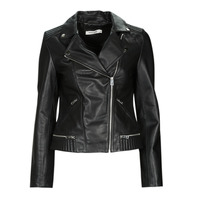 material Women Leather jackets / Imitation leather Naf Naf CNANA Black