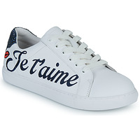 Shoes Women Low top trainers Bons baisers de Paname SIMONE JE T AIME MOI NON PLUS White