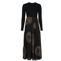 Clothing Women Long Dresses Desigual GLORIA Black / Multicolour