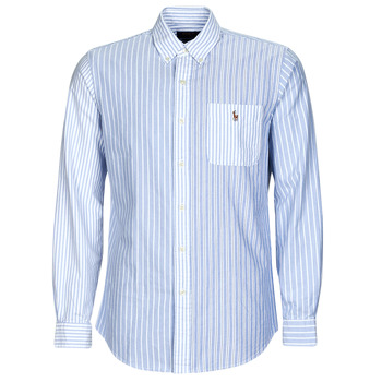 Clothing Men long-sleeved shirts Polo Ralph Lauren CUBDPPPKS-LONG SLEEVE-SPORT SHIRT Blue / White