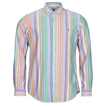 Clothing Men long-sleeved shirts Polo Ralph Lauren CUBDPPCS-LONG SLEEVE-SPORT SHIRT Funshirt / Multicolour / Orange / Green / Multi