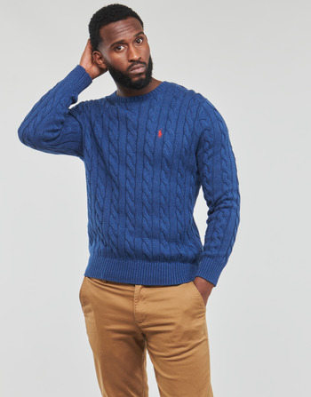 Clothing Men jumpers Polo Ralph Lauren LS DRIVER CN-LONG SLEEVE-SWEATER Blue / Rustic / Navy / Heather