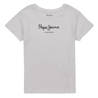 Clothing Girl short-sleeved t-shirts Pepe jeans HANA GLITTER S/S N White