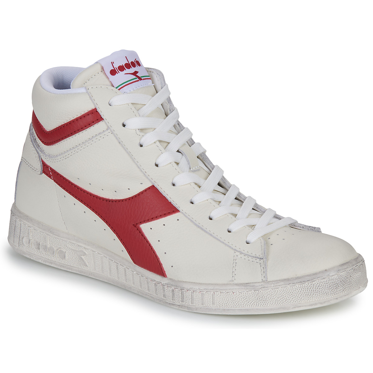 Shoes Women High top trainers Diadora GAME L HIGH WAXED White / Red