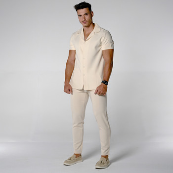 Clothing Men short-sleeved shirts THEAD.  Beige