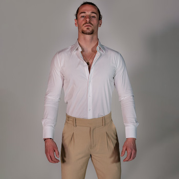 Clothing Men long-sleeved shirts THEAD. ADRIAN SHIRT White