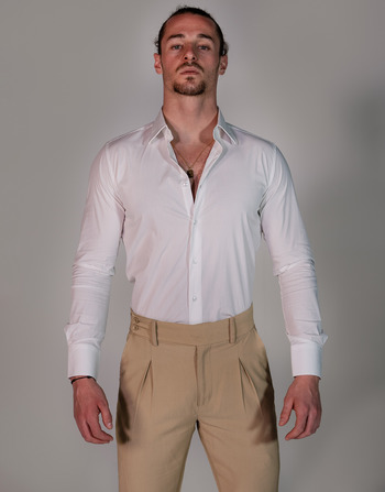 Clothing Men long-sleeved shirts THEAD. ADRIAN SHIRT White