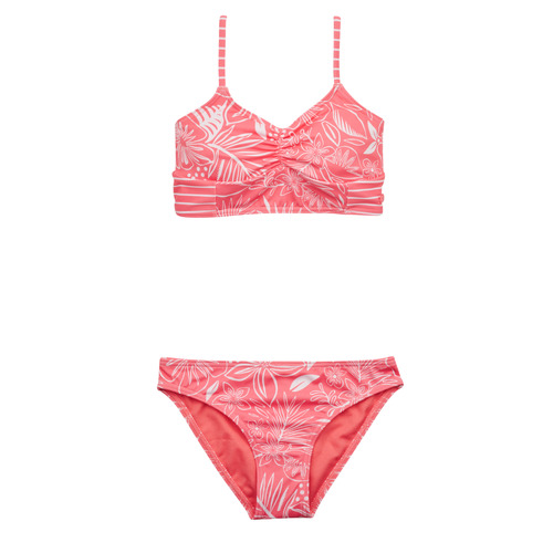 Clothing Girl Bikini Roxy VACAY FOR LIFE CROP TOP SET Pink / White