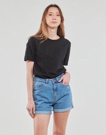 Pieces PCRIA SS FOLD UP SOLID TEE Black