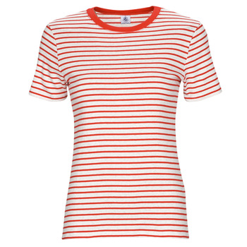 Clothing Women short-sleeved t-shirts Petit Bateau A06ZF05 White / Red