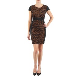 material Women Short Dresses Manoukian EMMA Black / Leopard