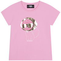 Clothing Girl short-sleeved t-shirts Karl Lagerfeld Z15414-465-B Pink
