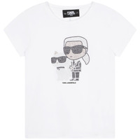 Clothing Girl short-sleeved t-shirts Karl Lagerfeld Z15420-10P-B White