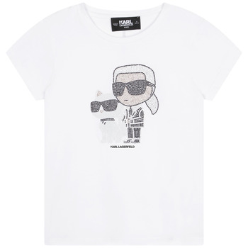 Clothing Girl short-sleeved t-shirts Karl Lagerfeld Z15420-10P-B White