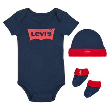 Clothing Children Sleepsuits Levi's LHN BATWING ONESIE HAT BOOTIE Marine / Red