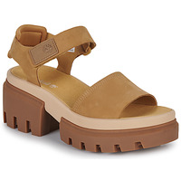 Shoes Women Sandals Timberland EVERLEIGH ANKLE STRAP Brown / Beige
