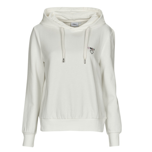 Clothing Women sweaters Only ONLNOOMI L/S LOGO HOOD White