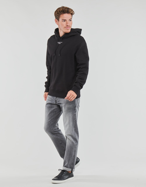 Calvin Klein - | ! Jeans Clothing sweaters Black delivery Fast STACKED LOGO Europe - Men Spartoo HOODIE € 88,00