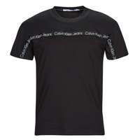 Clothing Men short-sleeved t-shirts Calvin Klein Jeans LOGO TAPE TEE Black