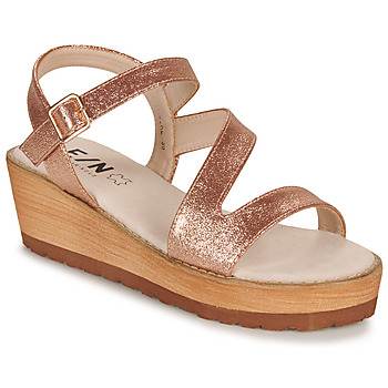 Shoes Women Sandals Elue par nous NEBORE Gold / Brown