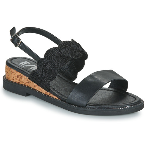 Shoes Women Sandals Elue par nous NEFFECTUE Black / Beige