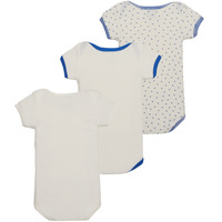 Clothing Children Sleepsuits Petit Bateau A074900 X3 White / Blue