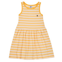 Clothing Girl Short Dresses Petit Bateau FLAVY White / Yellow
