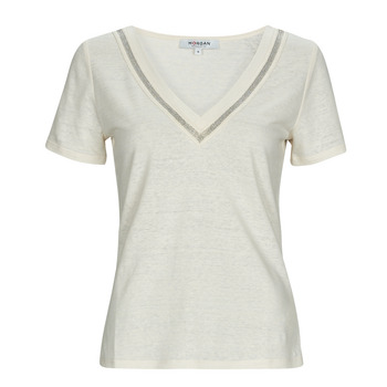 Clothing Women short-sleeved t-shirts Morgan DRESS Ivory
