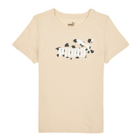 Clothing Girl short-sleeved t-shirts Puma ESS ANIMAL TEE Beige