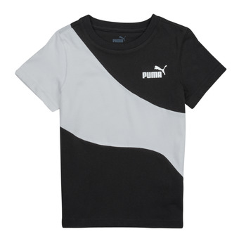 Clothing Boy short-sleeved t-shirts Puma PUMA POWER CAT Black / White