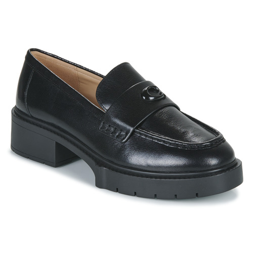 Shoes Women Loafers Coach LEAH LOAFER Black